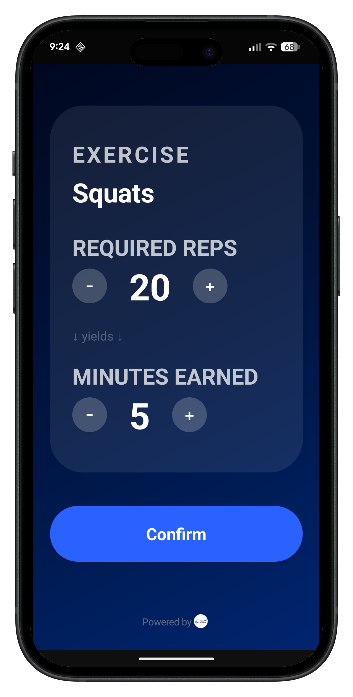 App choose exercise rate