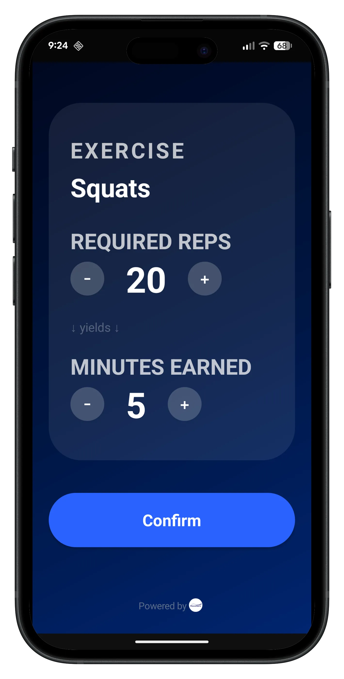 App choose exercise rate