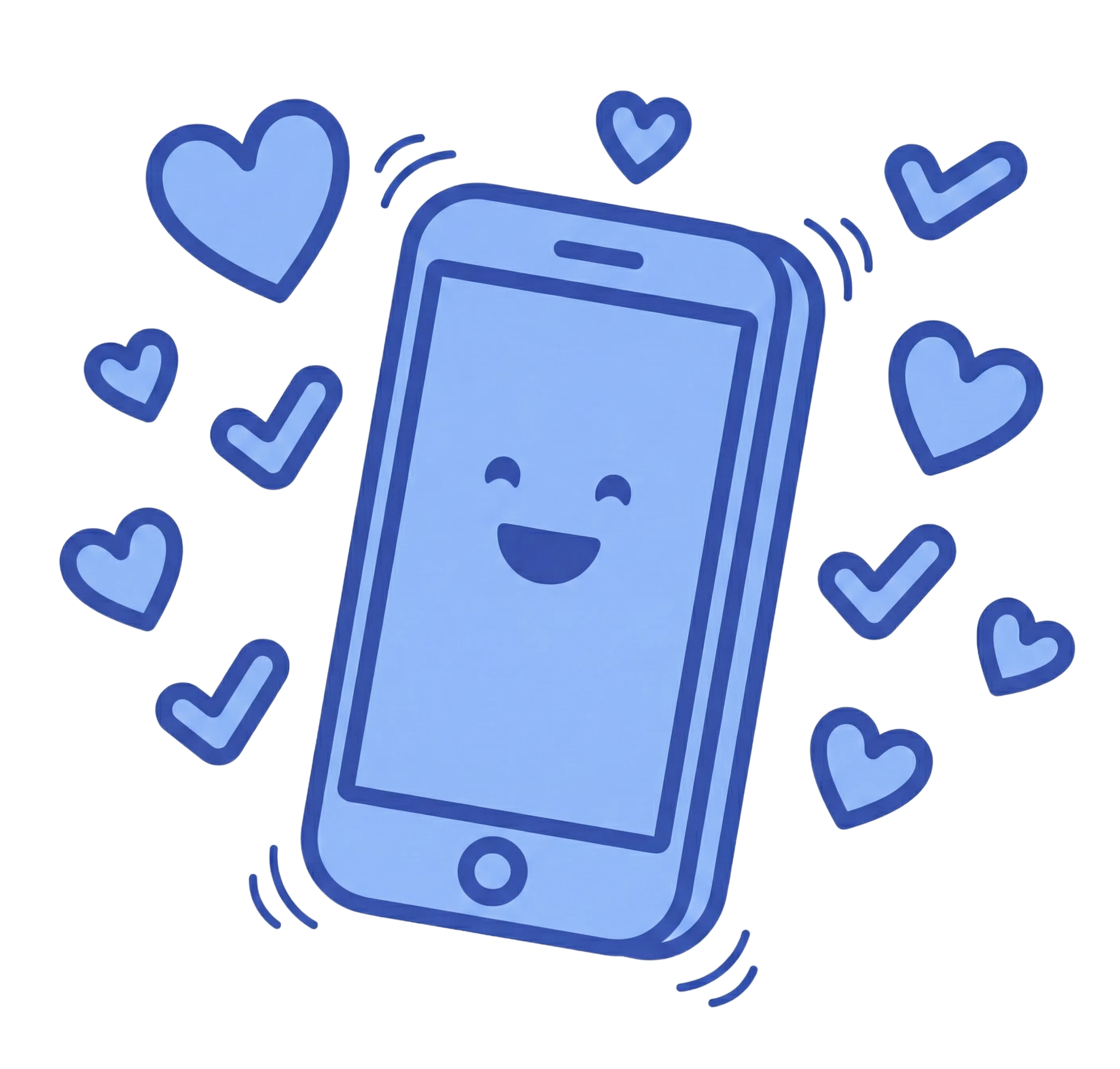 phone with hearts